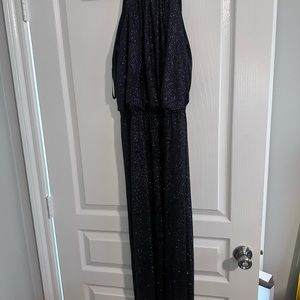 Sparkly Black Halter Jumpsuit